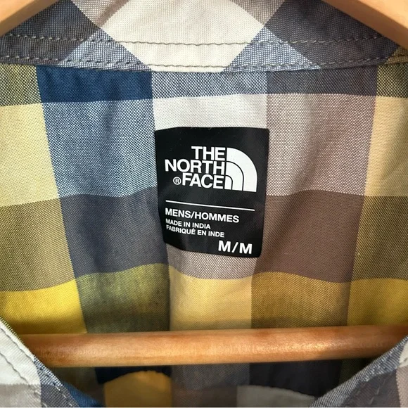 The North Face Blue Yellow Plaid Shirt. Size Medium. - Picture 4 of 8